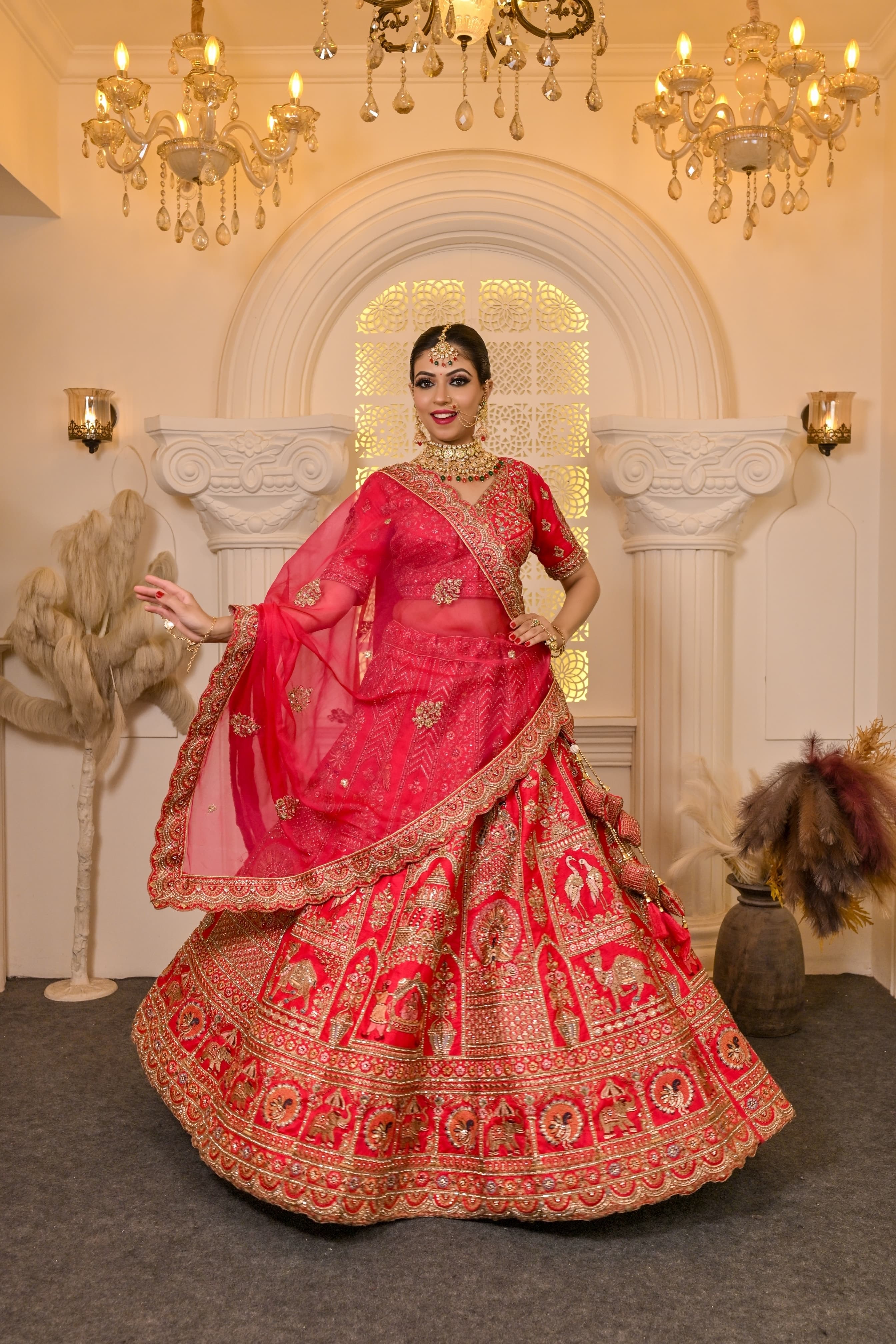 South Asian bridal makeup with bold eyes